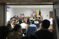 Oswando Nenquimo explaining the map in court - source unknown